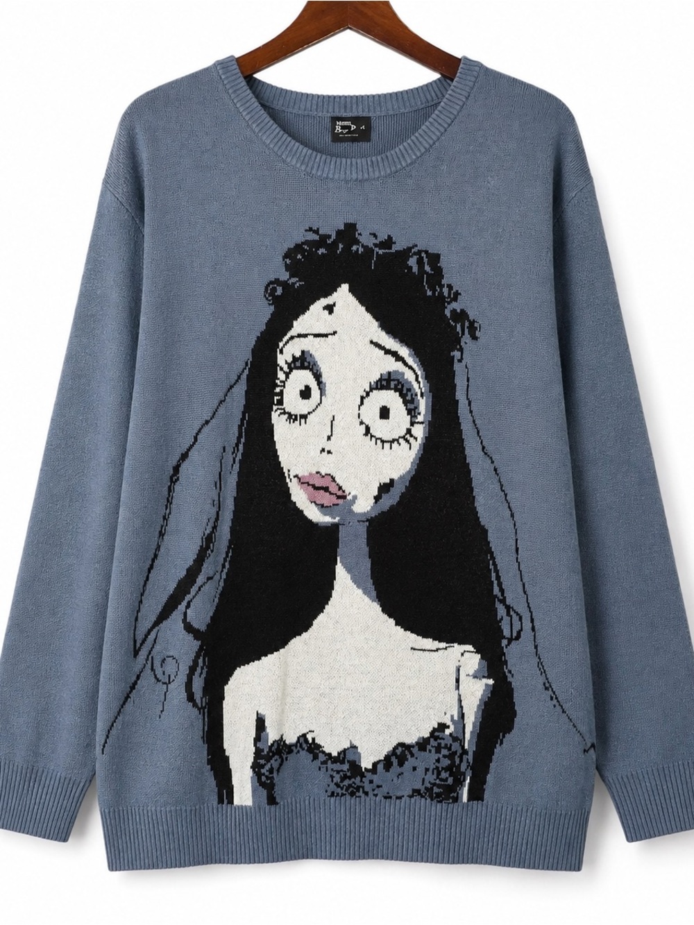 Hot Topic Corpse Bride Emily Blue Oversized Graphic Sweater 2X